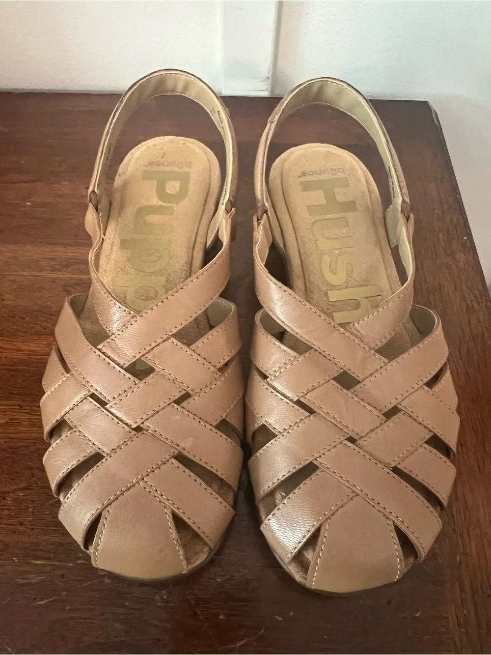 Hush Puppies Woven Slingback Sandals - Tan size 6.5